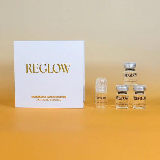 ReGlow Micro-Infusion System – 24k Gold-Plated Microneedling Tool with Anti-Aging Serum for Hydration & Radiant Skin – at-Home Facial Kit for Wrinkle-Free Youthful Results (1.5 Months Supply)